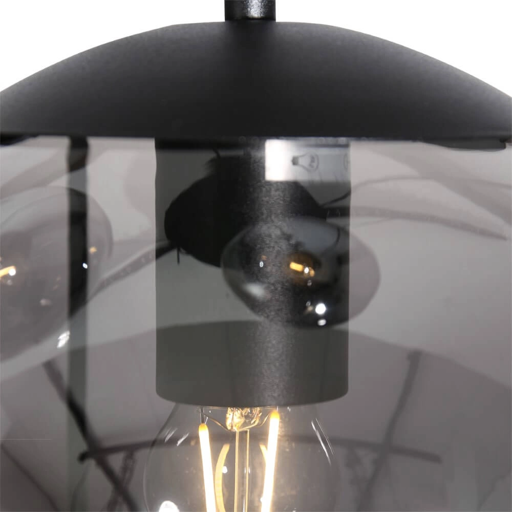 5-lichts vide hanglamp Bolique zwart met smoke glas Steinhauer 8712746133363