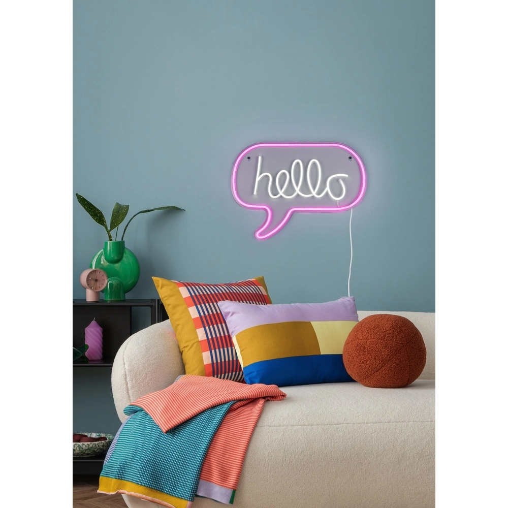 Neon wandlamp Hello roze Trio 4017807657463