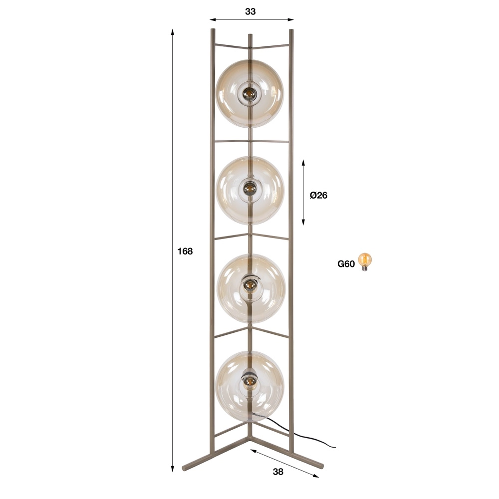 Moderne vloerlamp Soll zand bruin Lyora 8716803514706