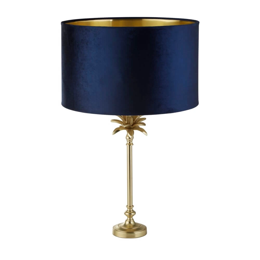 Tafellamp Palm goud met donkerblauw