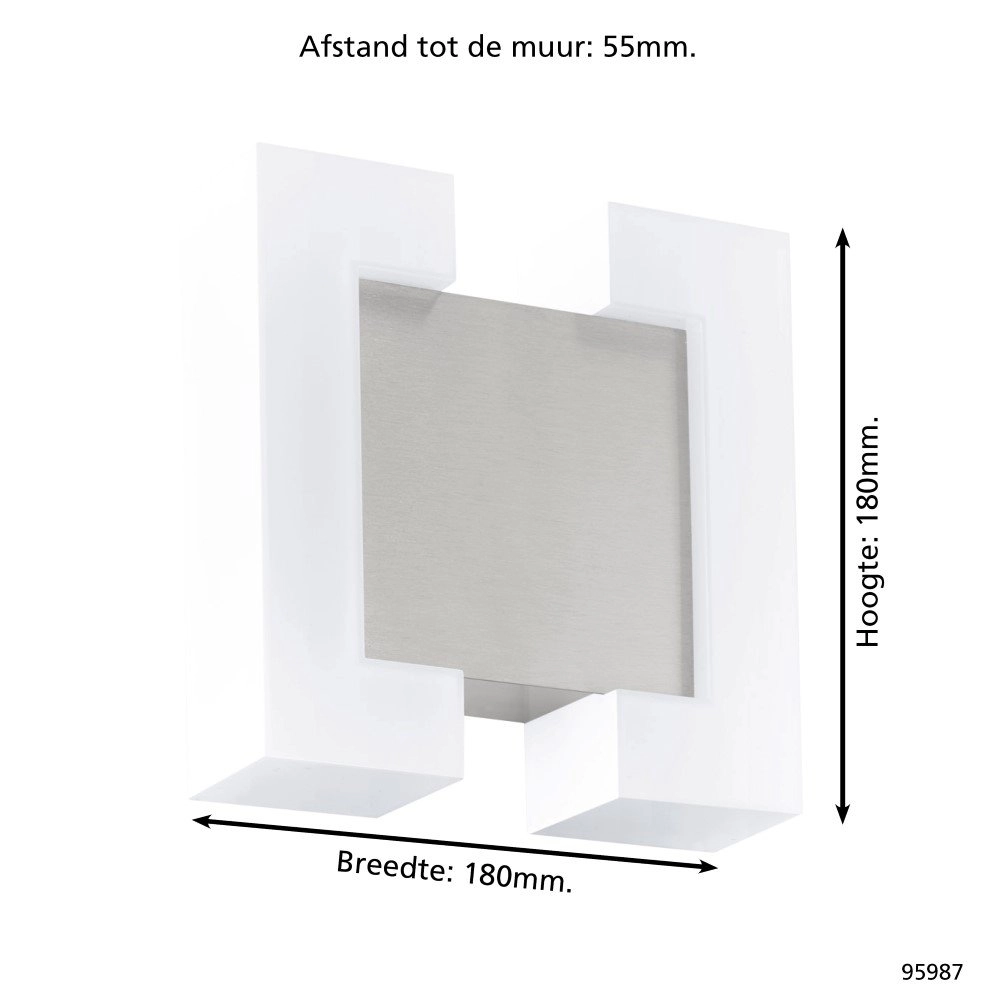 Led buitenlamp Sitia 18cm RVS met wit Eglo 9002759959876
