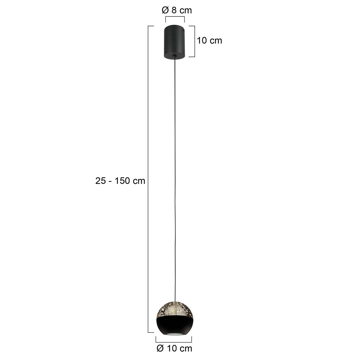 Led pendel Belluno zwart Steinhauer 8712746183924