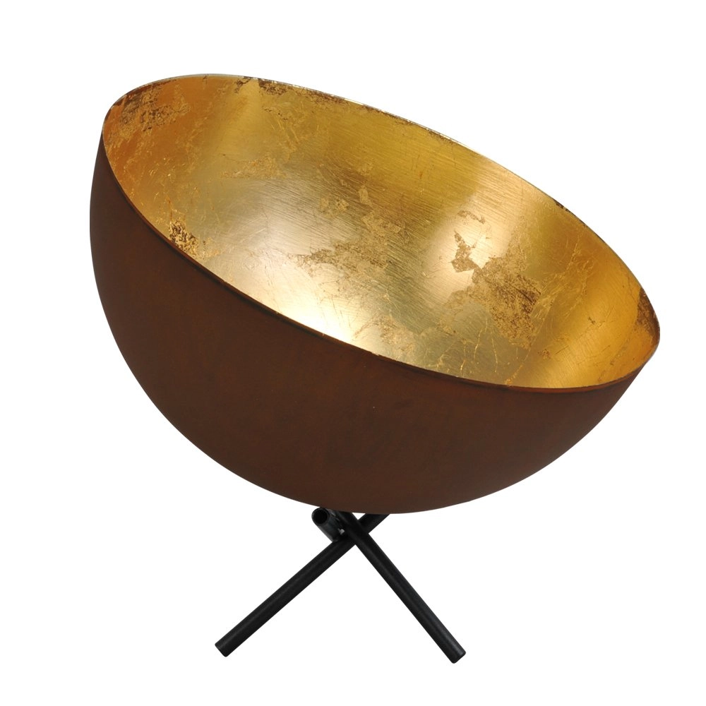 Vloer-tafellamp Industria 30 Uplighter roestbruin met goud