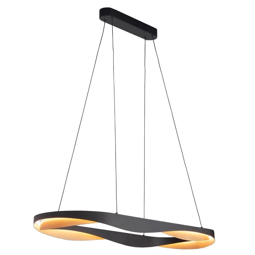 Design hanglamp Ascoli zwart met goud 160cm Design hanglamp Ascoli zwart met goud 160cm