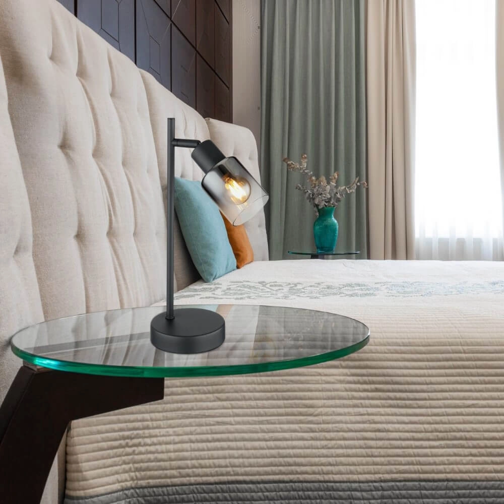 Tafellamp Hubertus met smoke glas Globo 9007371446025