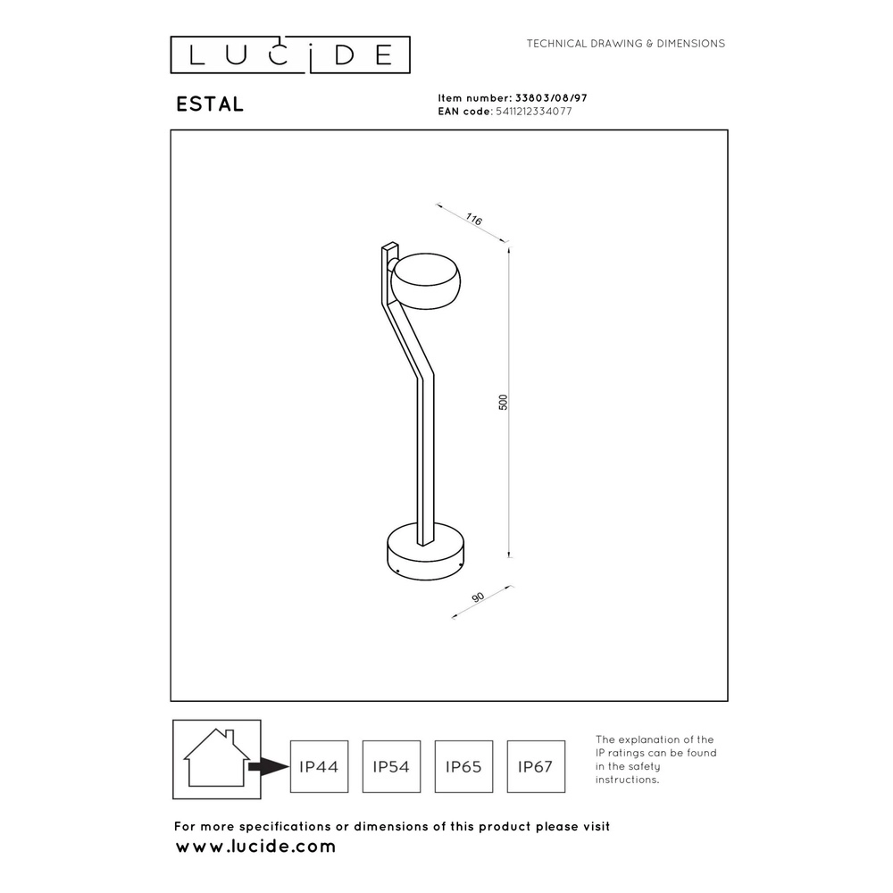 Tuinlamp Estal roestbruin Lucide 5411212334077