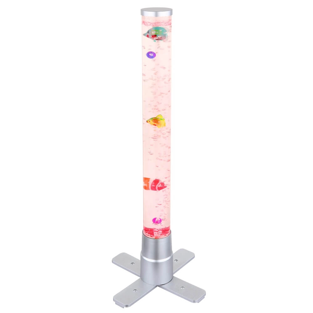 Bubbel vloerlamp Mendoza zilvergrijs met visjes Bubbel vloerlamp Mendoza zilvergrijs met visjes