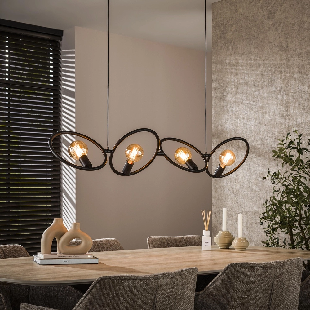 Design hanglamp Loop zwart - 4x E27