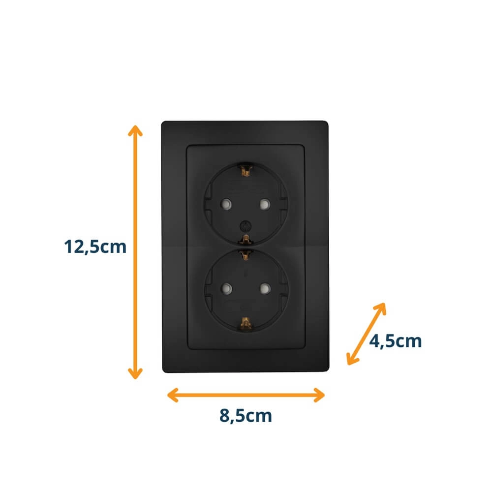 Wandcontactdoos Paris 2-voudig met randaarde Lyora 4008224657006