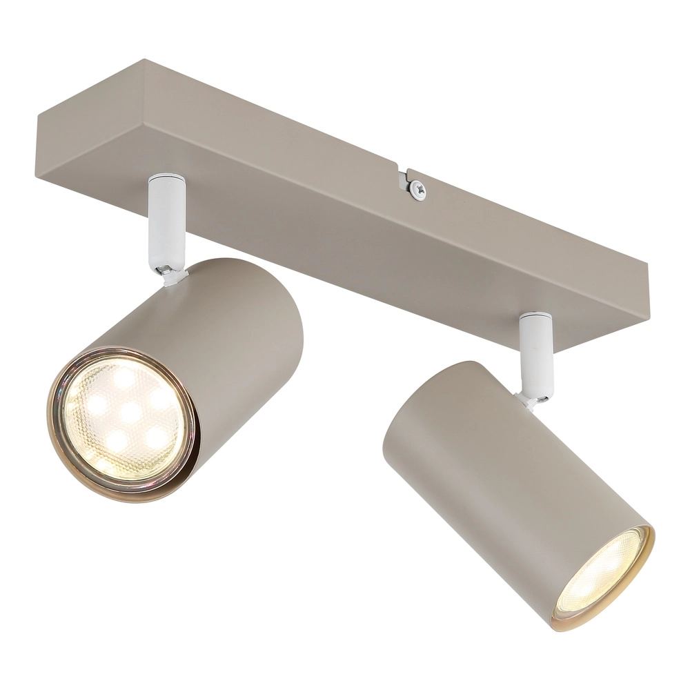 2-lichts plafondspot Robby zand bruin