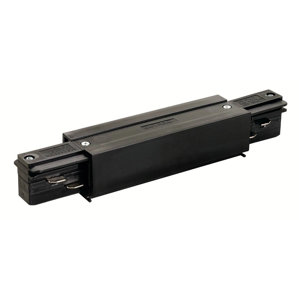 Zwarte Langsverbinder met voedingsmogelijkheid 3-Fase SLV 4024163122788