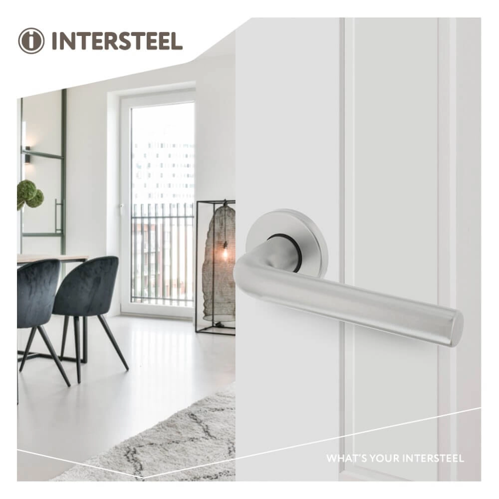 Deurklink Derby rond aluminium Intersteel 8714186075197