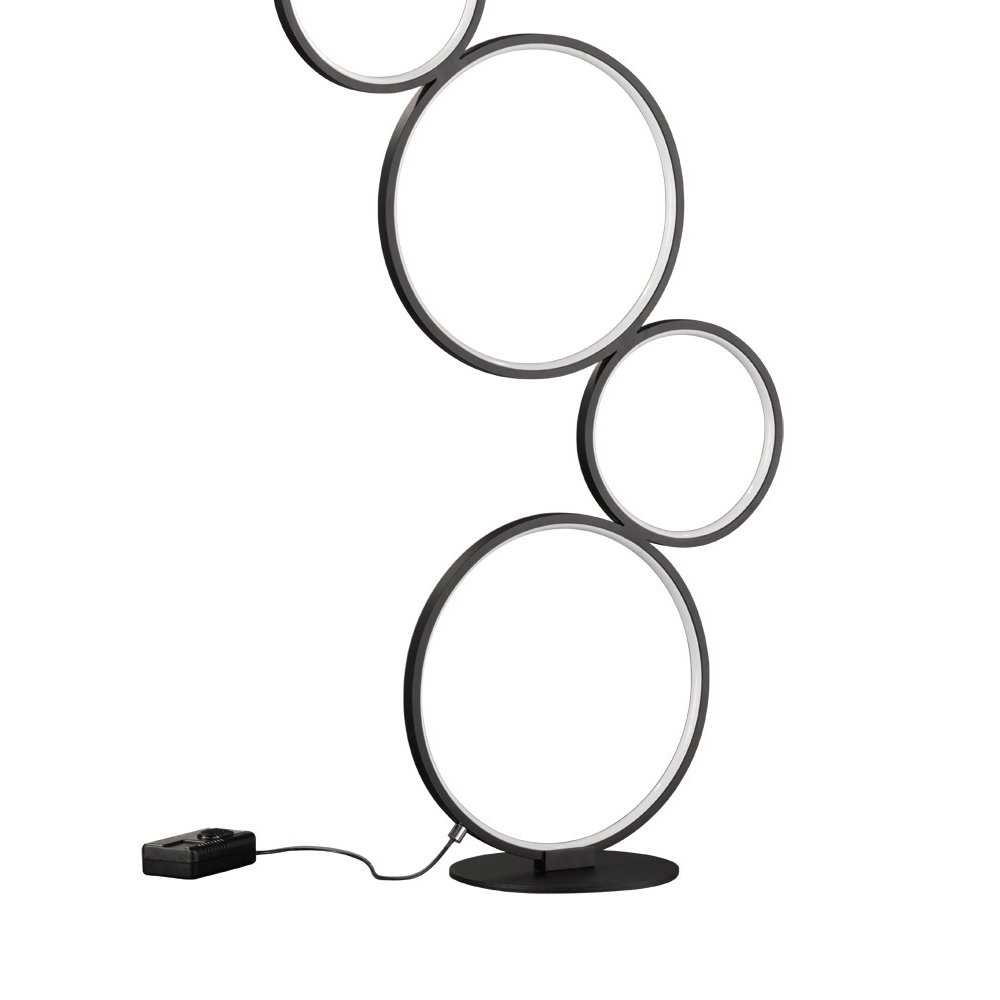 Design vloerlamp Rondo 5-rings zwart Trio 4017807423853