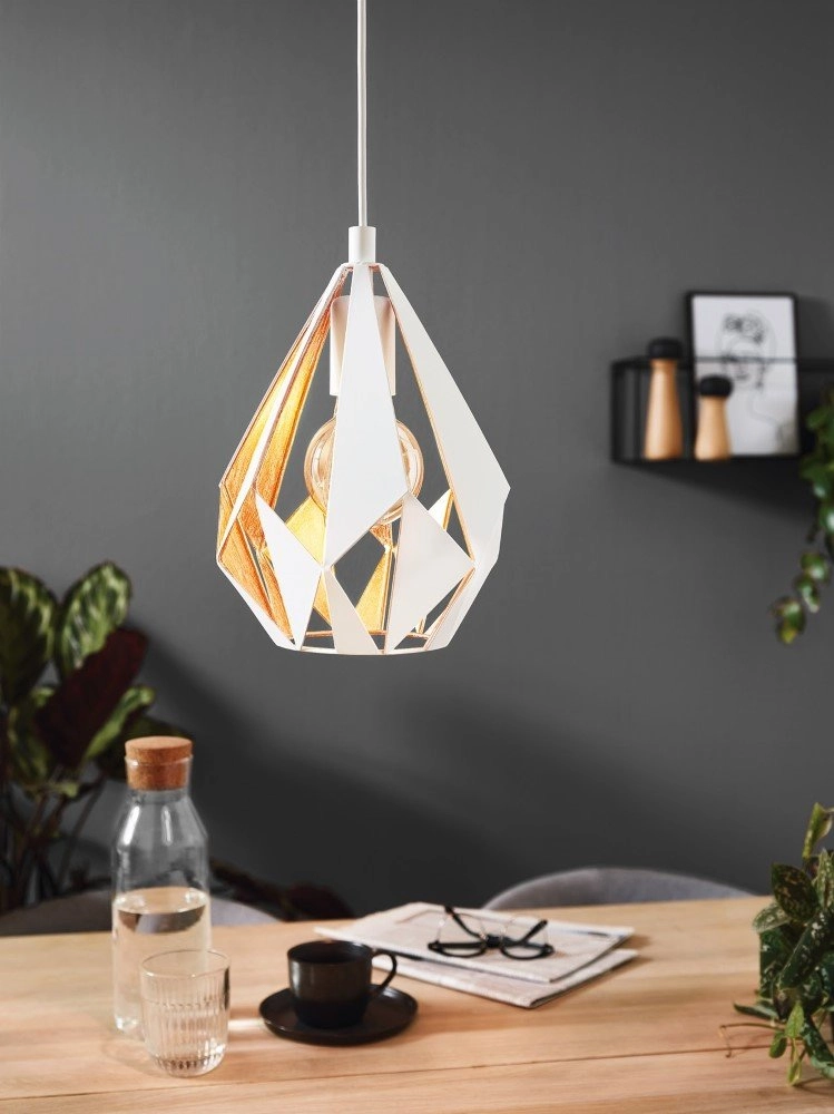 Hanglamp Carlton 1 20cm wit met goud Eglo 9002759430016