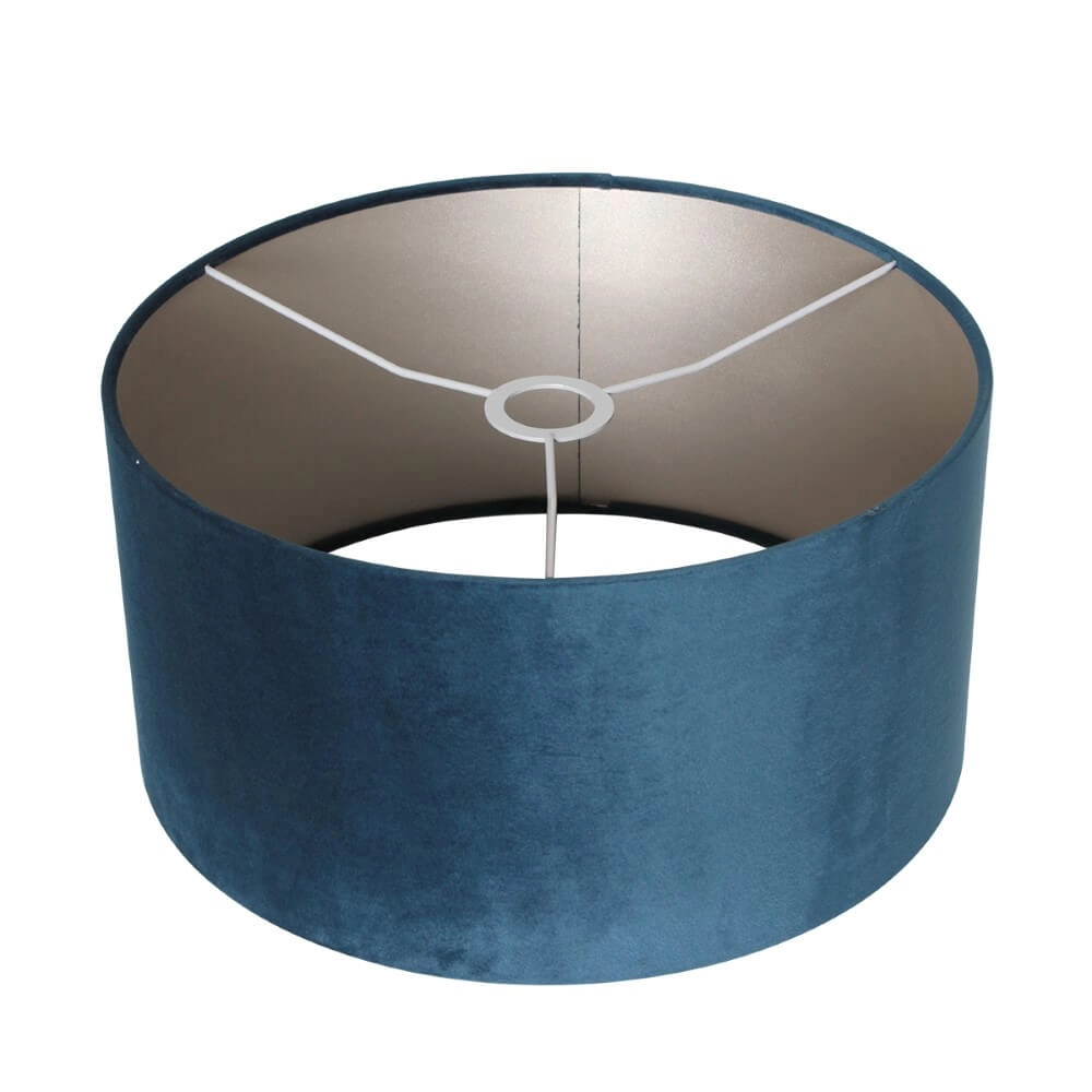 Zwarte schemerlamp Stang met blauwe velours kap Steinhauer 8712746166897