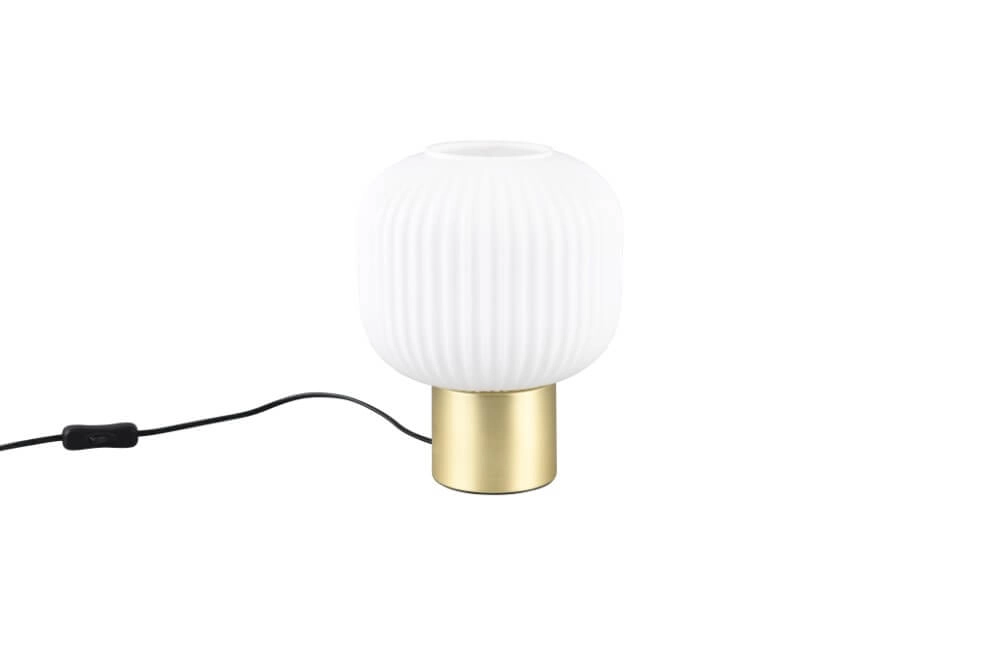 Trendy tafellamp Diva goud met wit glas Trio 4017807614534