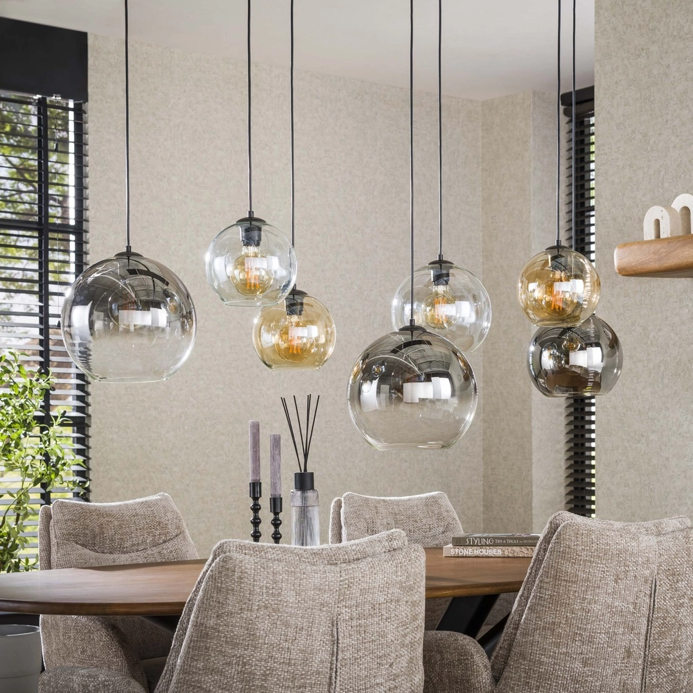 Hanglamp met 7 glazen kappen Multi Lyora 8716803512276