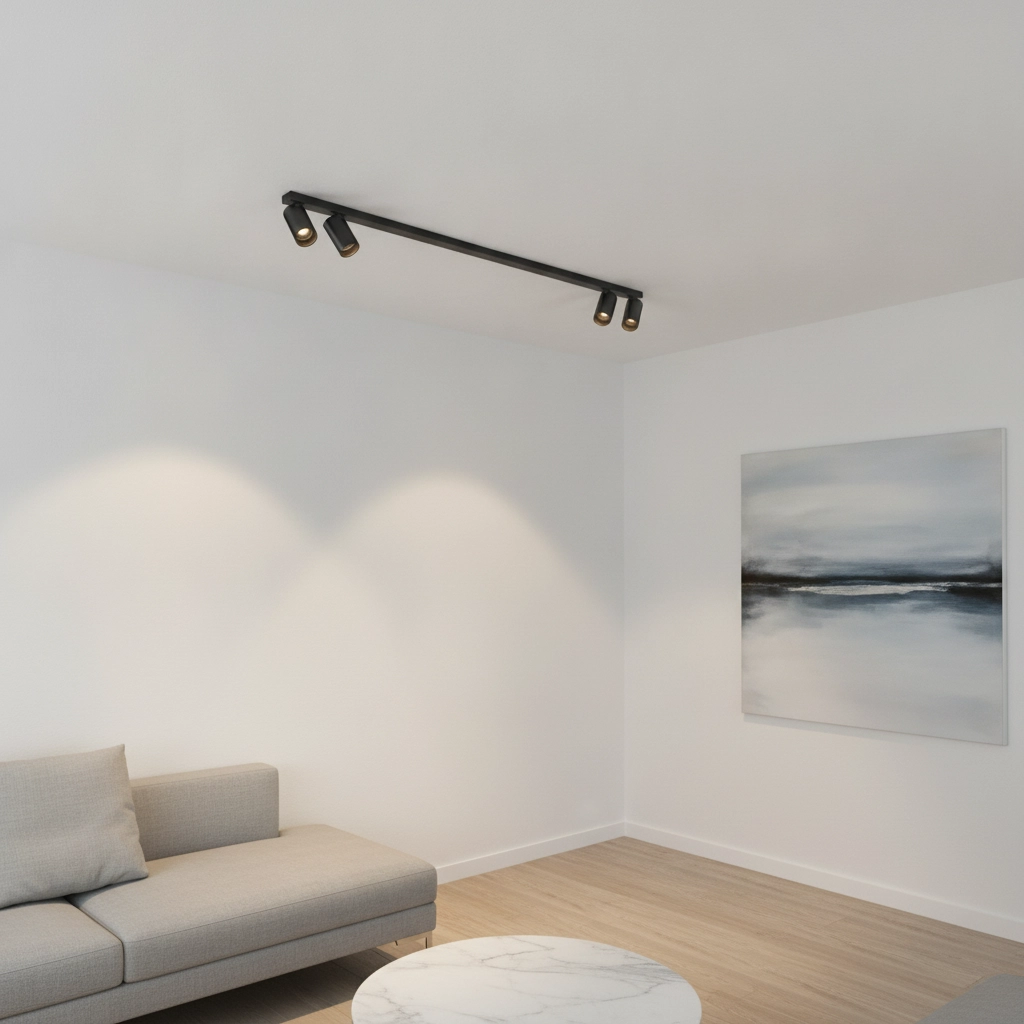 4-lichts plafondlamp Oso zwart