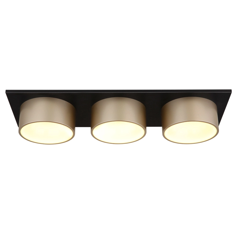 3-lichts plafondlamp Raymond zwart met champagne Globo 9007371533862