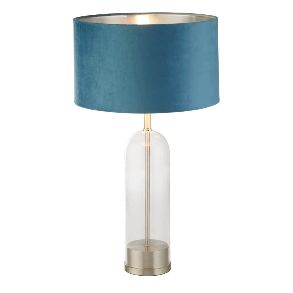 Unieke tafellamp Oxford met blauwe kap Searchlight 5053423256948
