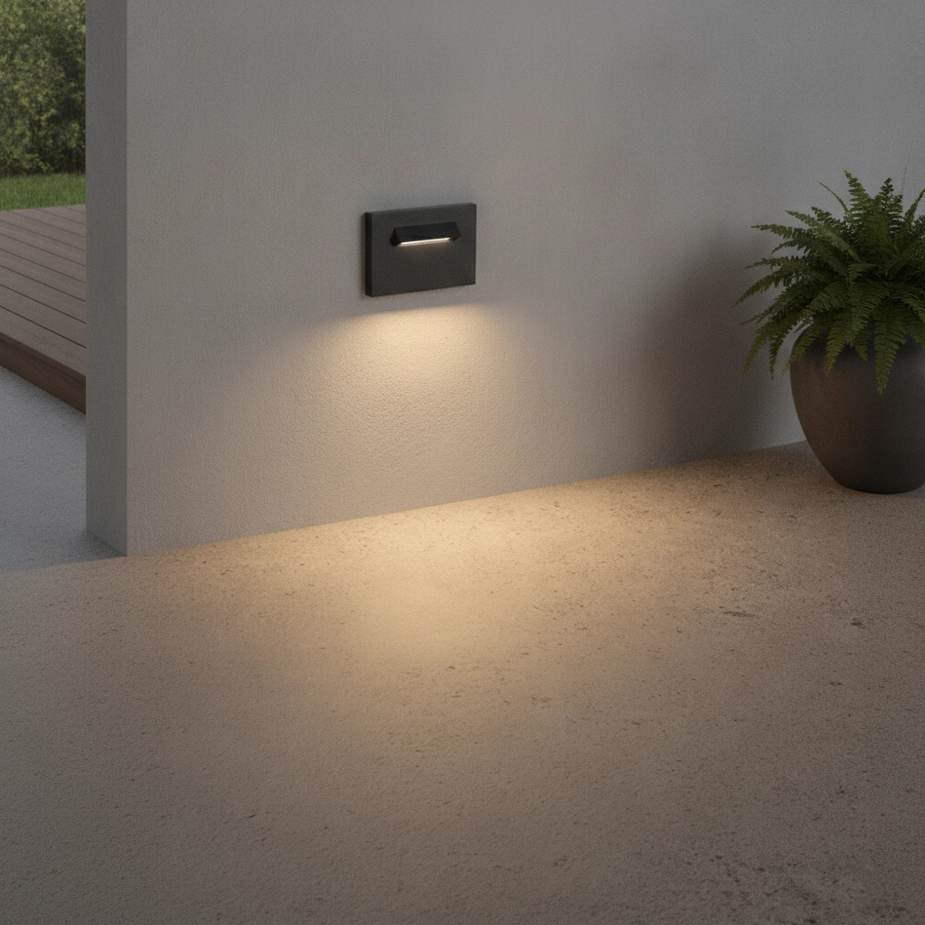 Inbouwlamp Recto voor wand donkergrijs