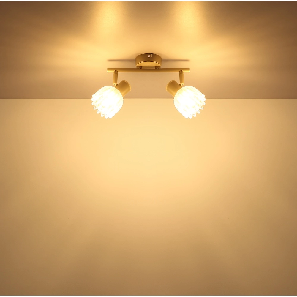 2-lichts plafondspot Planta zand bruin Globo 9007371569939