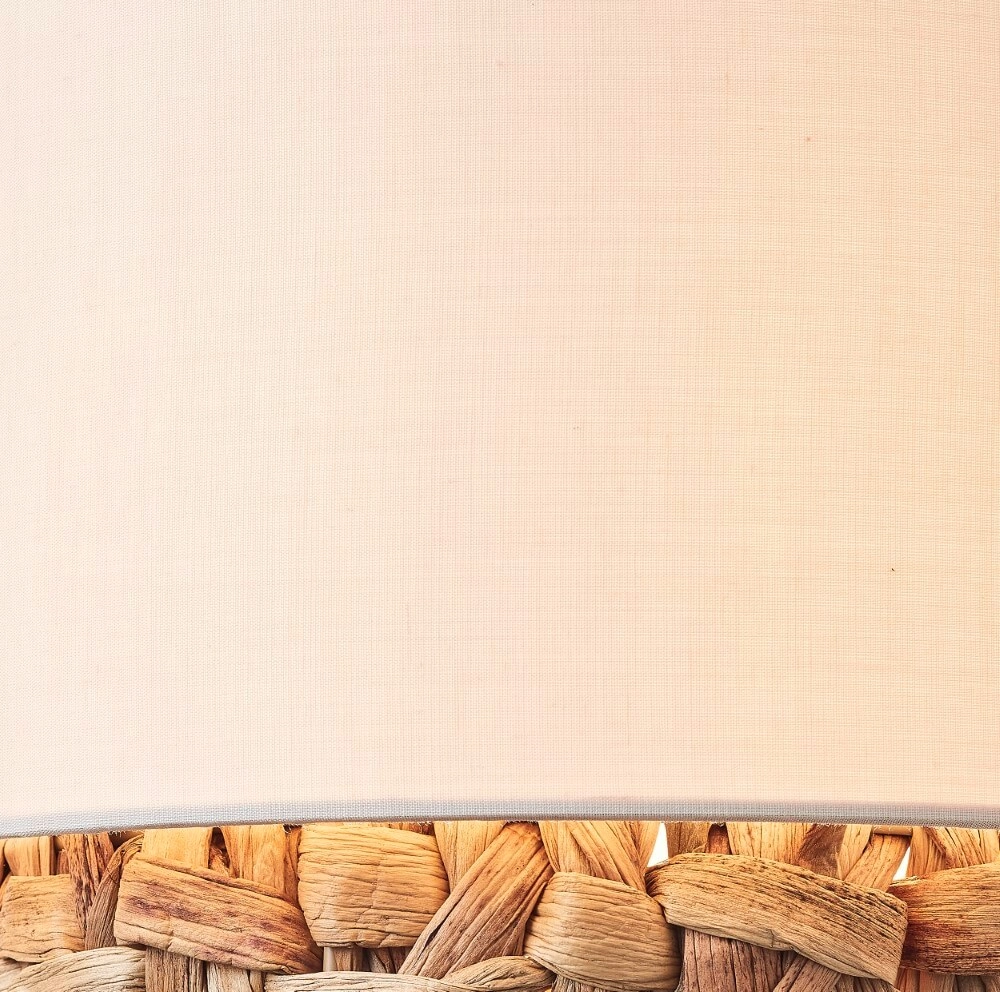 Hanglamp Waterlilly rotan met witte stof Brilliant 4004353411922