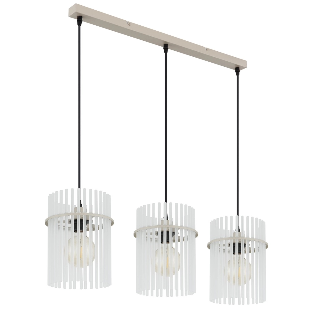 3-lichts hanglamp Gorley zand bruin met glas Globo 9007371566716