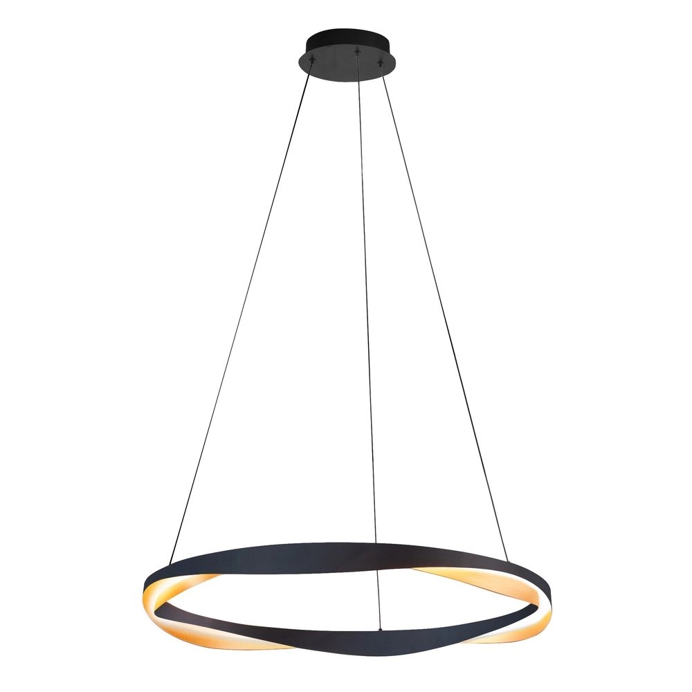 Design hanglamp Ascoli zwart met goud Ø 85cm Design hanglamp Ascoli zwart met goud Ø 85cm