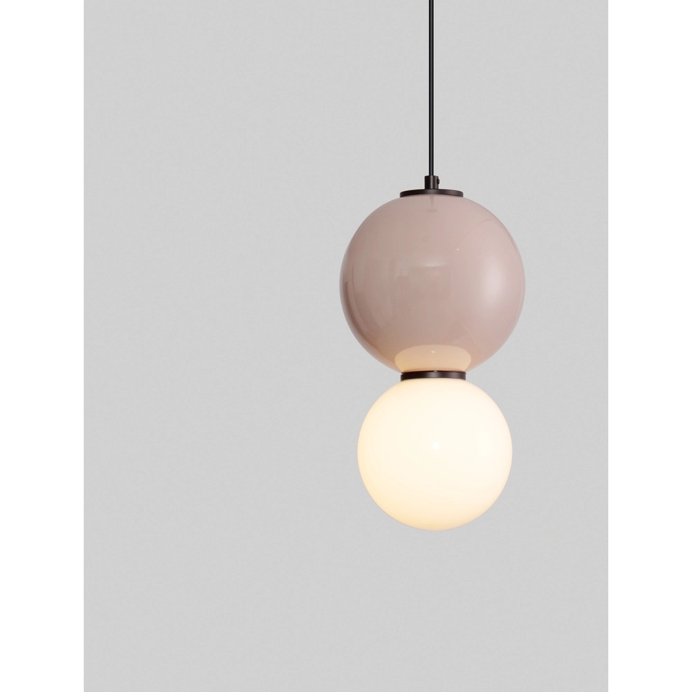 Hanglamp Noesis Ø 18cm mokka bruin met wit Lyora 5212017483676