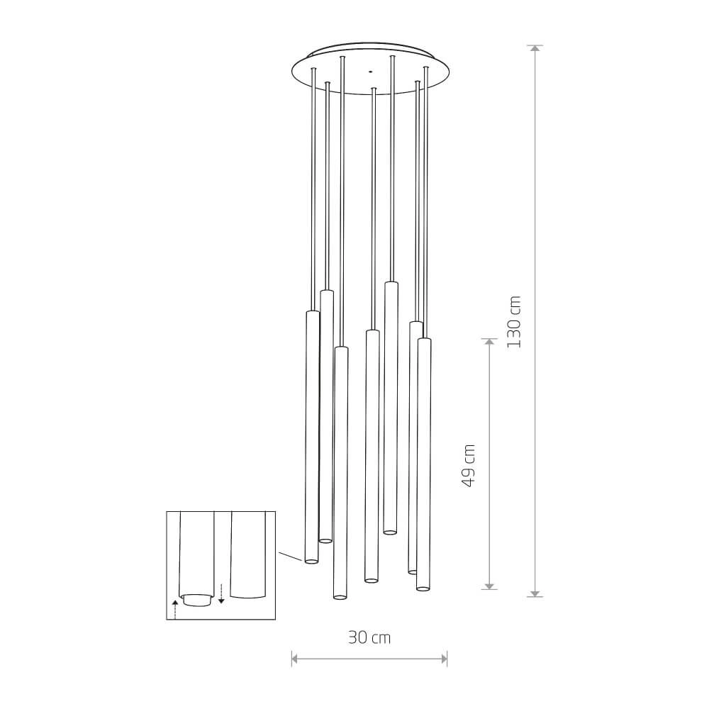 Witte hanglamp Laser 7-lichts Lyora 5903139891899