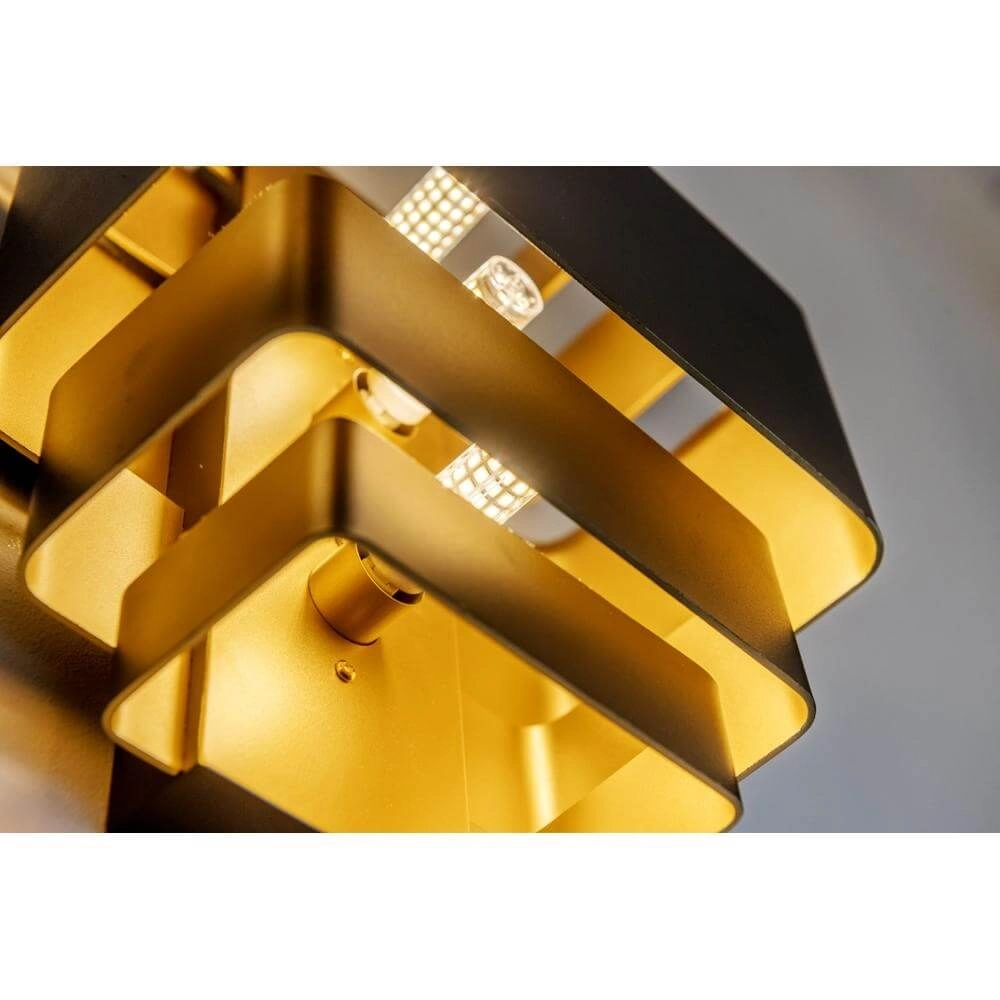 Design wandlamp Layers zwart met gouden binnenkant Artdelight 8720701101500