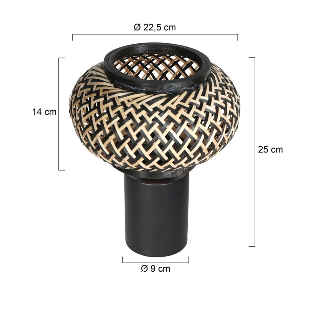 Tafellamp Nox Light met bamboe kap Ø22,5cm Steinhauer 8712746182927