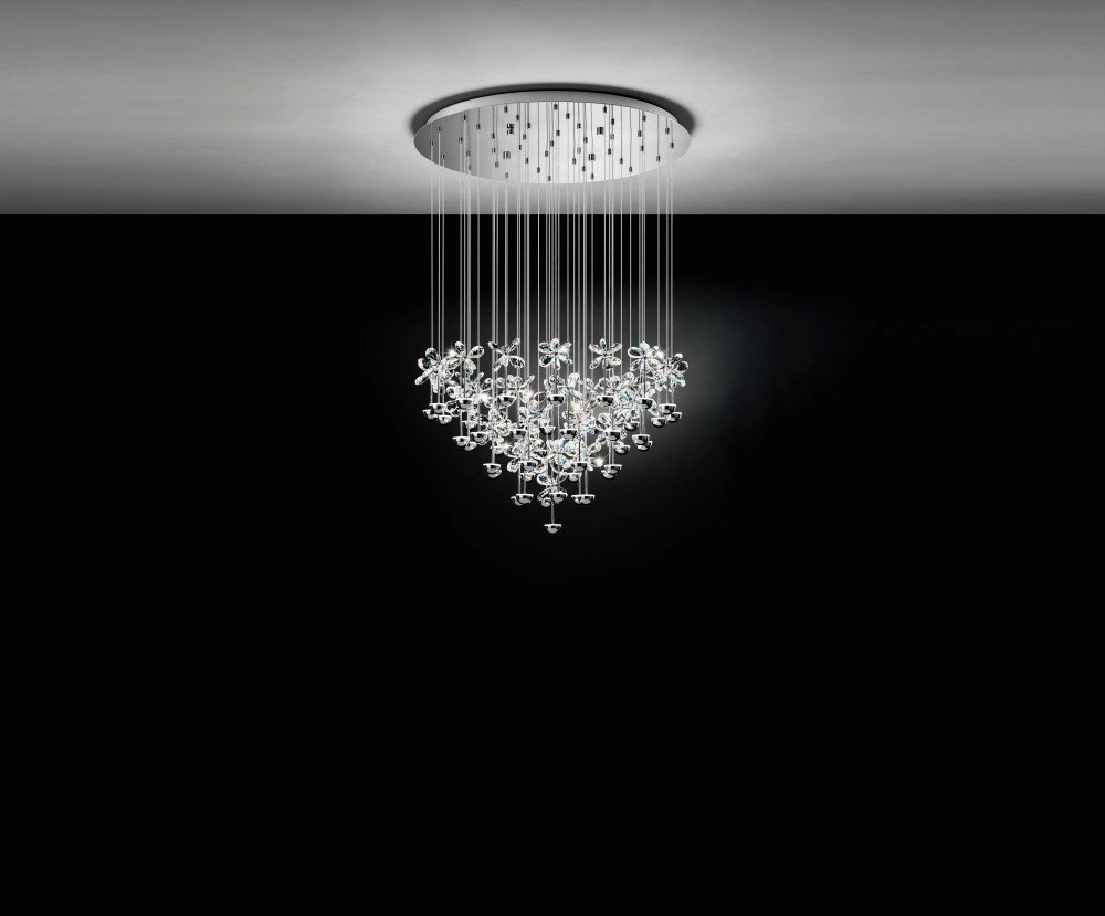 Pendant lamp Pianopoli 43-light 78cm gray Stars of Light 9002759936617