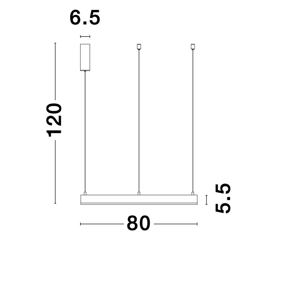 Hanglamp Motif zwart Ø 80cm 3000K Lyora 5212017421975