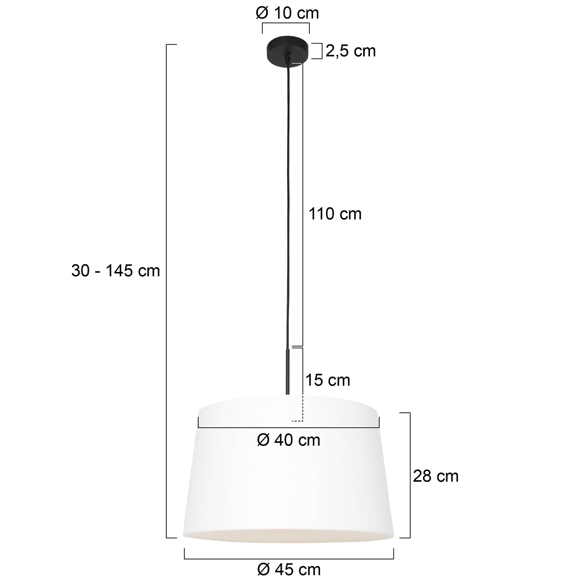 Hanglamp Sparkled Ø 45cm linnen wit Steinhauer 8712746146608