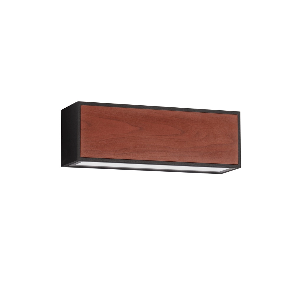 Solar wandlamp Brown zwart met hout Lyora 5212017449443