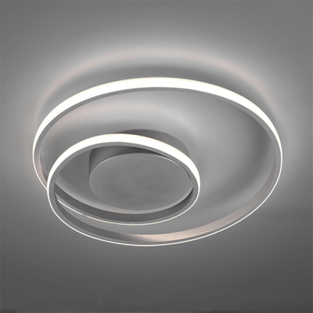 Moderne plafonnière Zibal Ø 39cm titaan grijs Trio 4017807442144