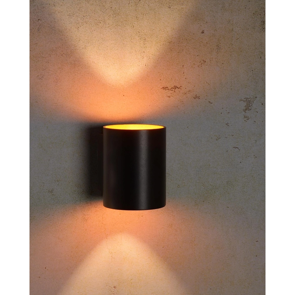 Wandlamp Xera Ø 8cm zwart Lucide 5411212233646