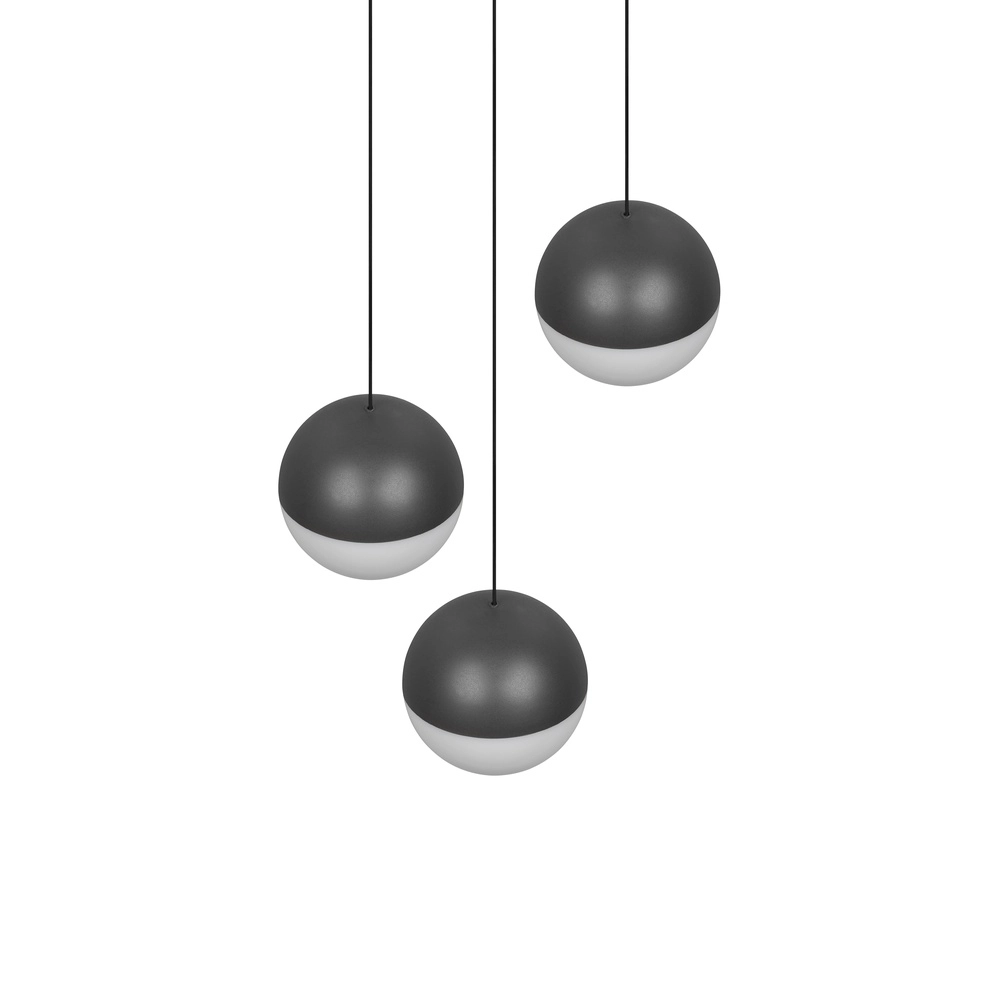 3-lichts hanglamp Senta rond antraciet Trio 4017807697834