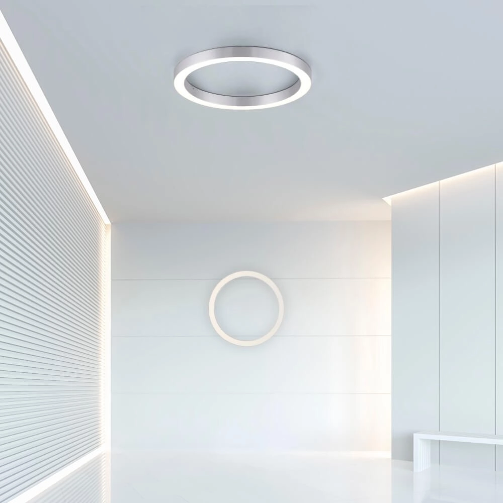 Ronde vloerlamp Pure Lines Round Ø 50cm aluminium Paul Neuhaus 4012248375860