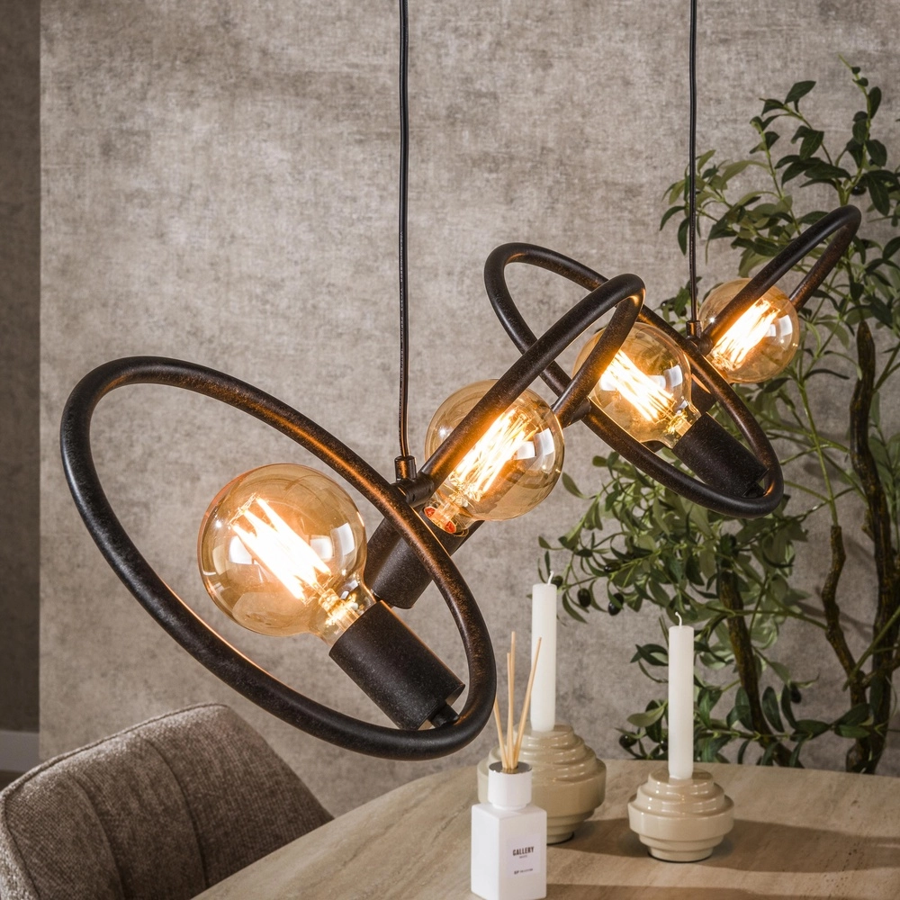Design hanglamp Loop zwart - 4x E27 Lyora 8716803511057