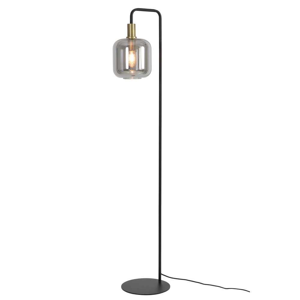 Vloerlamp Lekar met smoke glas en goud Light & Living 8717807601430
