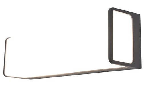 Antraciete wandlamp Doblo rechthoekig