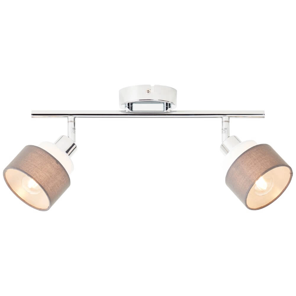 2-lichts plafondlamp Naples chroom met wit 2-lichts plafondlamp Naples chroom met wit