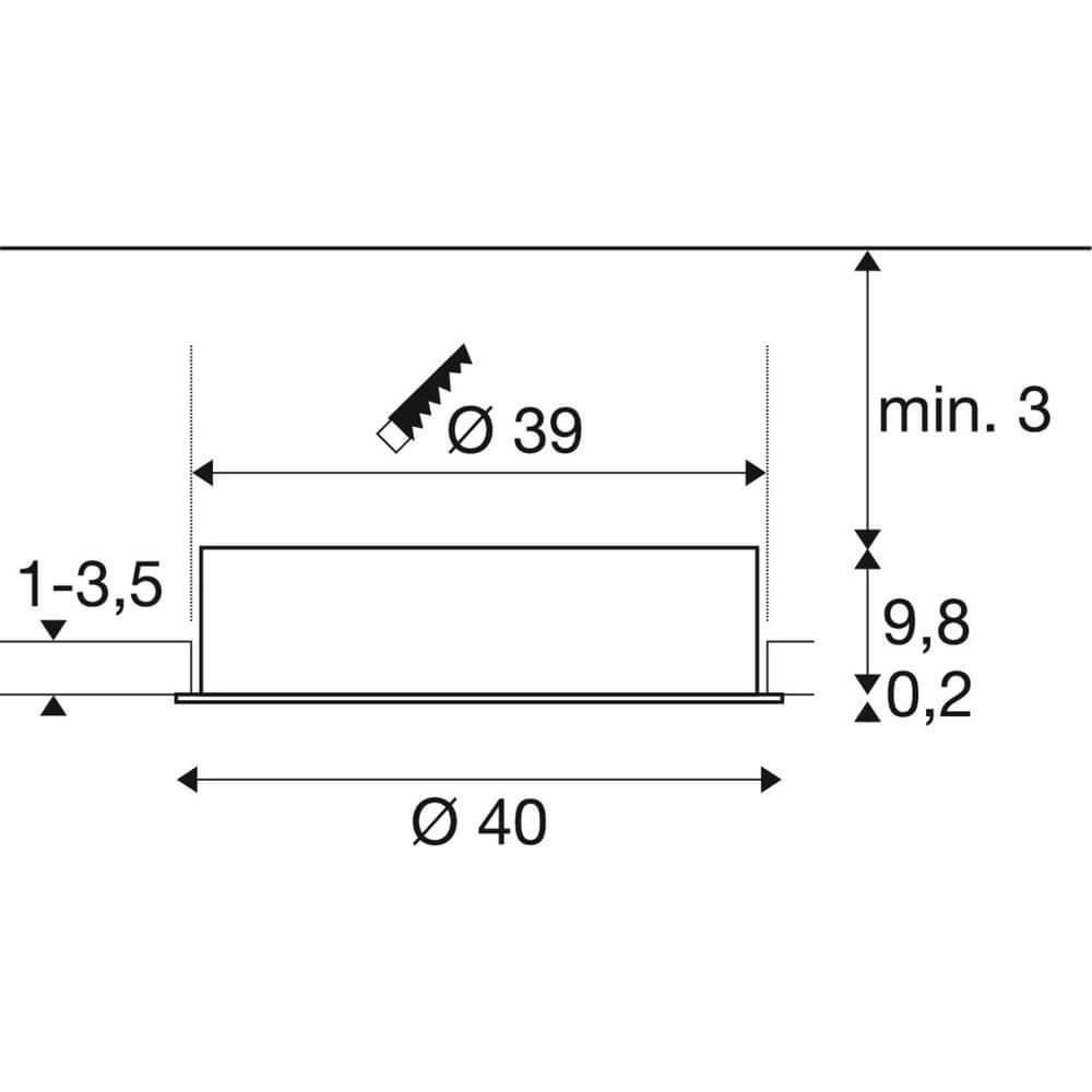 Inbouw plafondlamp Medo 40 wit Ø 40cm met frame SLV 4024163297684
