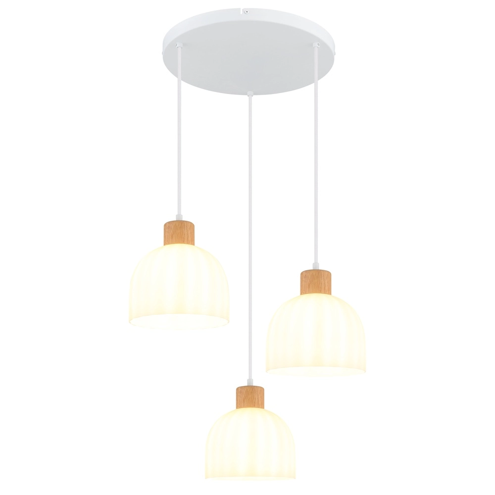 3-lichts hanglamp Swanson wit