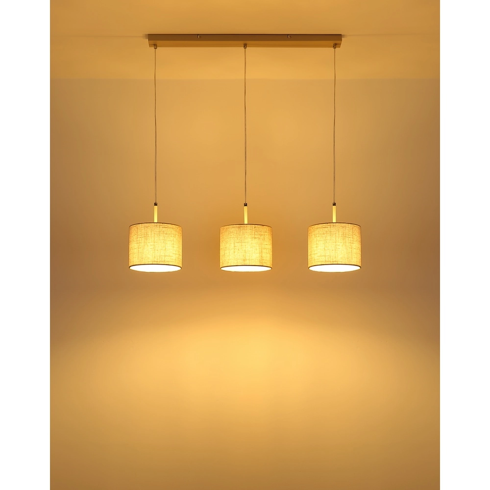 3-lichts hanglamp Deleon zand bruin recht Globo 9007371578900