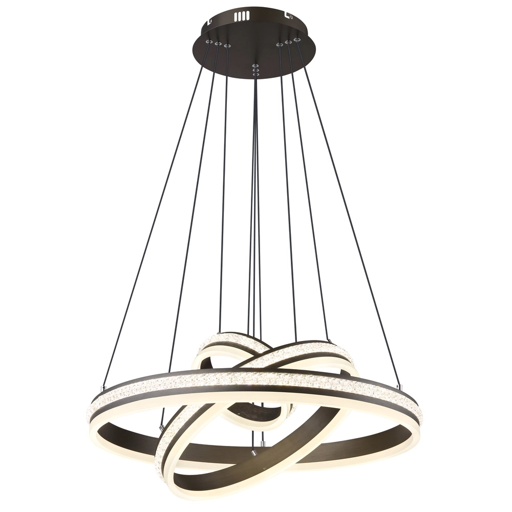 Design hanglamp Grouni 3 ringen titanium geborsteld