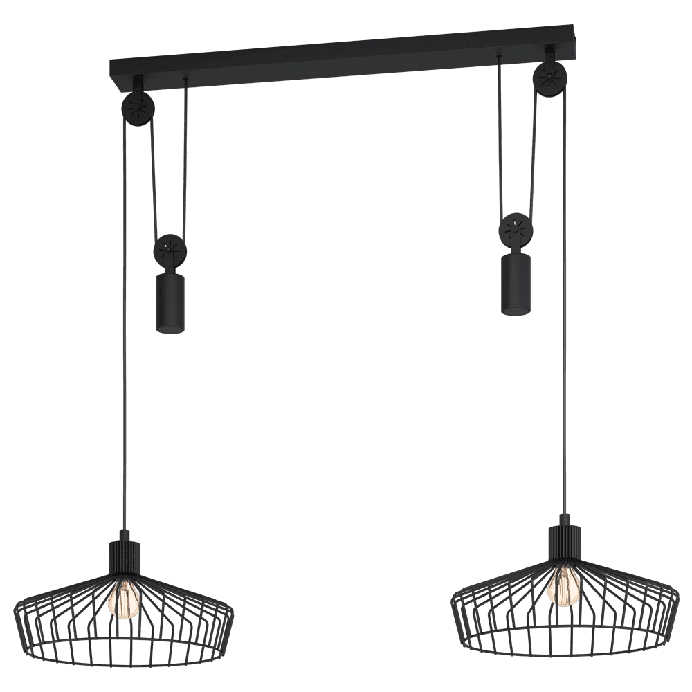 Eetkamer hanglamp Winkworth met twee kappen